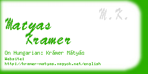 matyas kramer business card